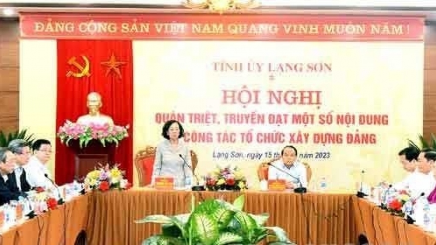 Đồng chí Trương Thị Mai làm việc với tỉnh Lạng Sơn về công tác tổ chức xây dựng Đảng